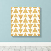 Geo-stap buiten | Gold Geometric Pattern Canvas Afdruk (Insitu (Houten vloer))