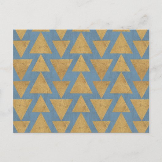Geo-stap buiten | Goud en blauw patroon Briefkaart (Voorkant)