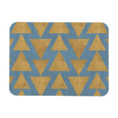 Geo-stap buiten | Goud en blauw patroon Magneet (Horizontaal)