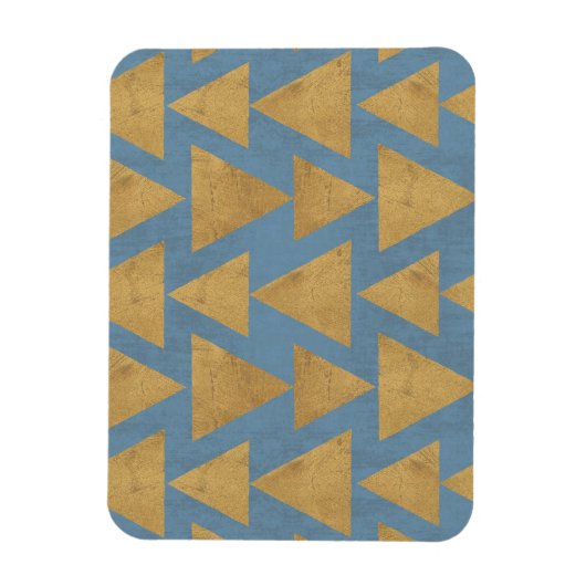 Geo-stap buiten | Goud en blauw patroon Magneet (Verticaal)