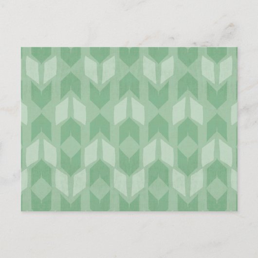 Geo-stap buiten | Groene pijlpatroon Briefkaart (Voorkant)