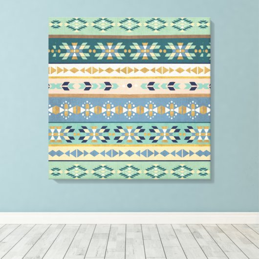 Geo-stap buiten | Indiaas Patroon Canvas Afdruk (Insitu (Houten vloer))