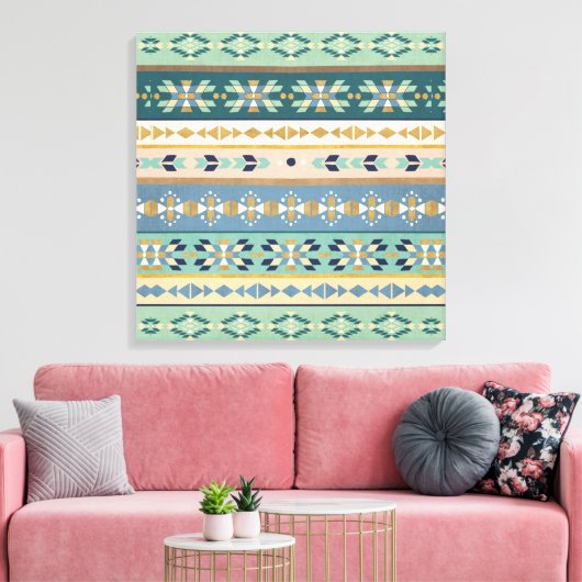 Geo-stap buiten | Indiaas Patroon Canvas Afdruk (Insitu (Woonkamer))