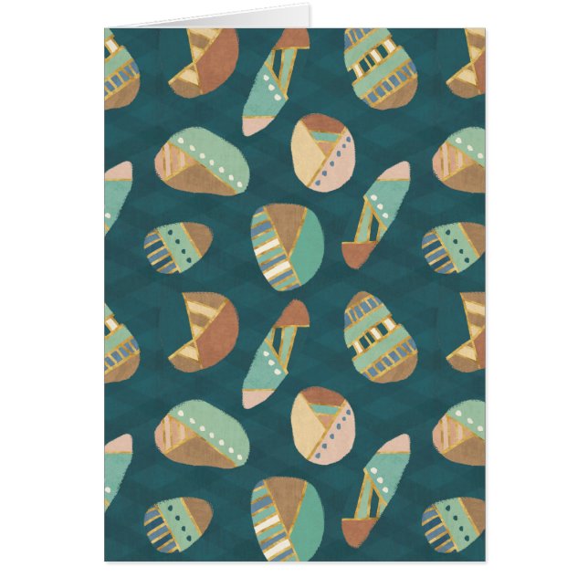 Geo-stap buitenshuis | Blauw patroon (Voorkant)