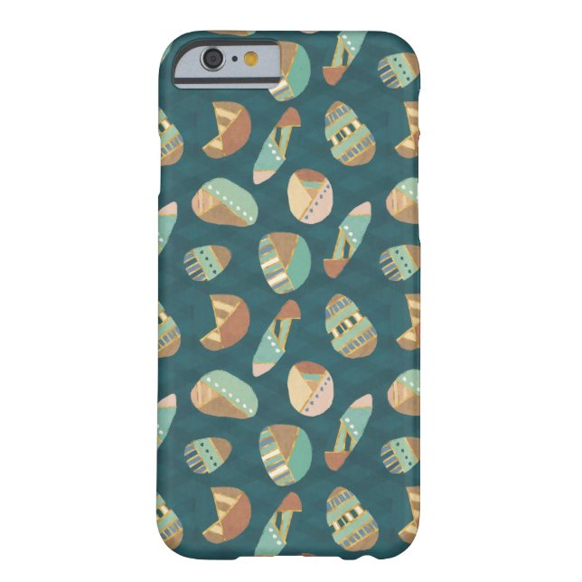 Geo-stap buitenshuis | Blauw patroon Case-Mate iPhone Case (Achterkant)