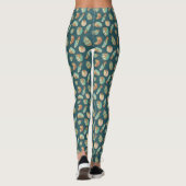 Geo-stap buitenshuis | Blauw patroon Leggings (Achterkant)