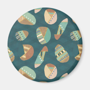 Geo-stap buitenshuis   Blauw patroon Magneet