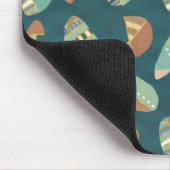 Geo-stap buitenshuis | Blauw patroon Muismat (Hoek)