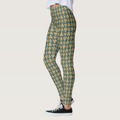 Geo-stap buitenshuis | Blauwgroen gouden en donker Leggings (Links)
