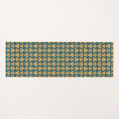 Geo-stap buitenshuis | Blauwgroen gouden en donker Yogamat (Voorkant (horizontaal))