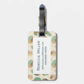 Geo-stap buitenshuis  | Blauwgroen patroon Bagagelabel (Achterkant verticaal)