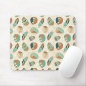 Geo-stap buitenshuis  | Blauwgroen patroon Muismat (Met muis)