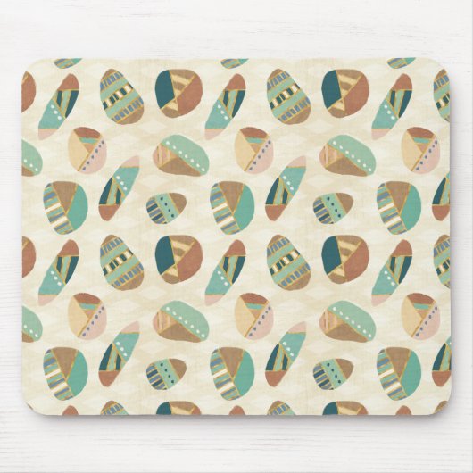 Geo-stap buitenshuis  | Blauwgroen patroon Muismat (Voorkant)