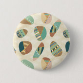 Geo-stap buitenshuis  | Blauwgroen patroon Ronde Button 5,7 Cm (Voorkant)