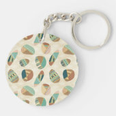 Geo-stap buitenshuis | Blauwgroen patroon Sleutelhanger (Achterkant)