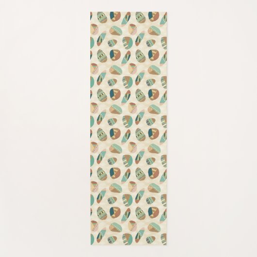 Geo-stap buitenshuis | Blauwgroen patroon Yogamat (Voorkant)