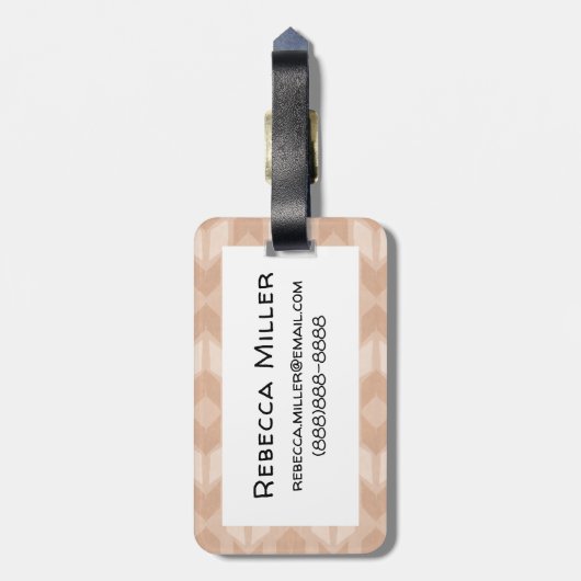 Geo-stap buitenshuis | Coral Arrow Pattern Bagagelabel (Achterkant verticaal)