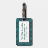 Geo-stap buitenshuis | Donkere Blauwgroen patronen Bagagelabel (Achterkant verticaal)