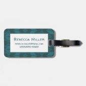 Geo-stap buitenshuis | Donkere Blauwgroen patronen Bagagelabel (Achterkant horizontaal)