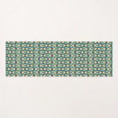 Geo-stap buitenshuis | Geometrisch Blauwgroen pijl Yogamat (Voorkant (horizontaal))