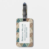 Geo-stap buitenshuis | Geometrisch patroon Bagagelabel (Achterkant verticaal)