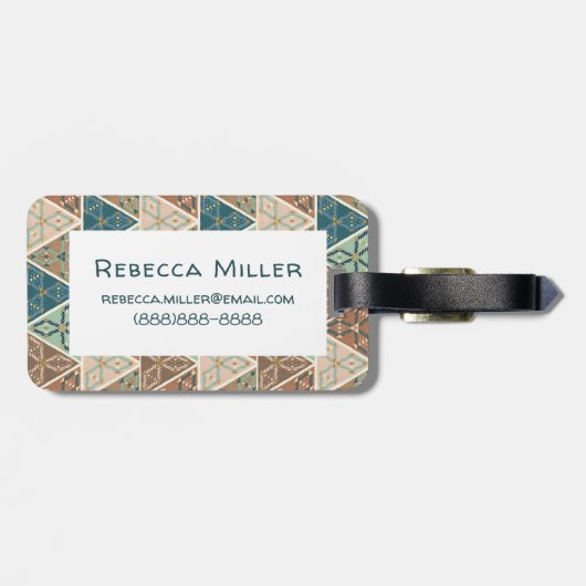 Geo-stap buitenshuis | Geometrisch patroon Bagagelabel (Achterkant horizontaal)