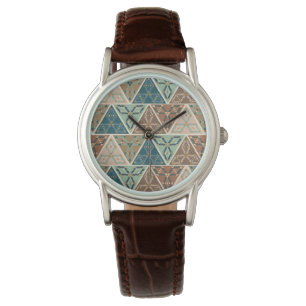 Geo-stap buitenshuis Geometrisch patroon Horloge