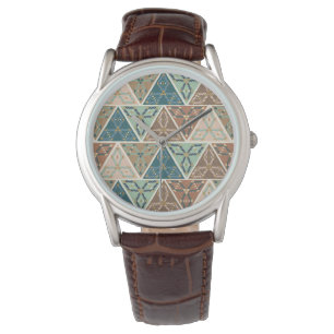 Geo-stap buitenshuis Geometrisch patroon Horloge