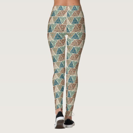 Geo-stap buitenshuis | Geometrisch patroon Leggings (Achterkant)