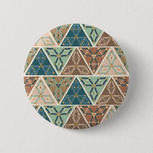 Geo-stap buitenshuis | Geometrisch patroon Ronde Button 5,7 Cm (Voorkant)