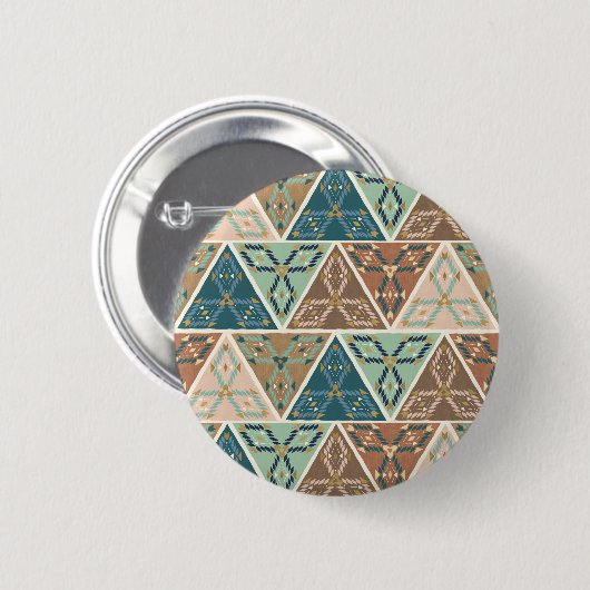 Geo-stap buitenshuis | Geometrisch patroon Ronde Button 5,7 Cm (Voorkant /achterkant)