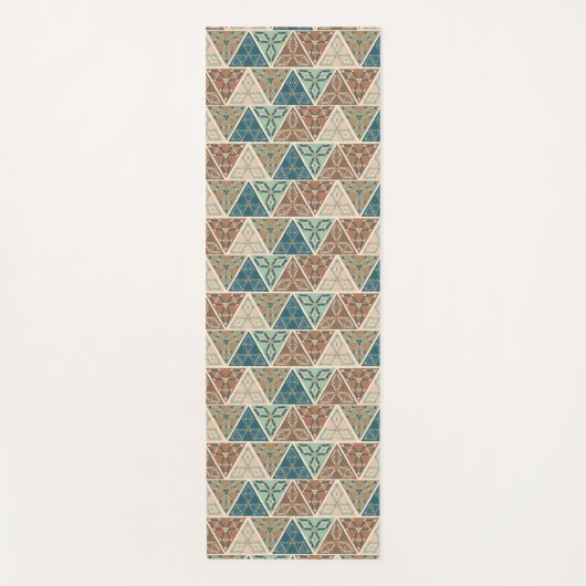 Geo-stap buitenshuis | Geometrisch patroon Yogamat (Voorkant)