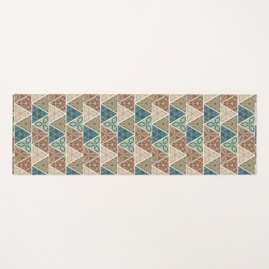 Geo-stap buitenshuis | Geometrisch patroon Yogamat (Voorkant (horizontaal))