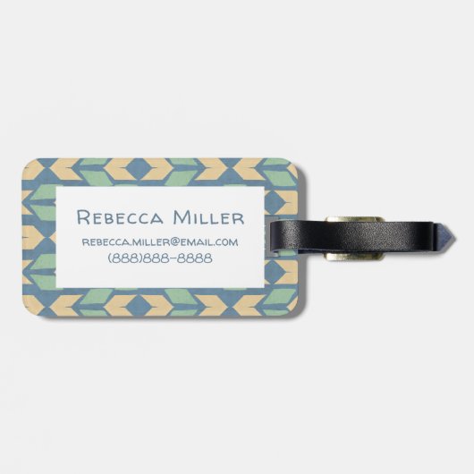 Geo-stap buitenshuis | Geometrische pijlpatroon Bagagelabel (Achterkant horizontaal)