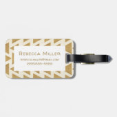 Geo-stap buitenshuis | Gold Geometric Pattern Bagagelabel (Achterkant horizontaal)