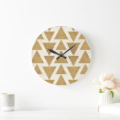Geo-stap buitenshuis | Gold Geometric Pattern Grote Klok (Huis)