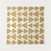 Geo-stap buitenshuis | Gold Geometric Pattern Wandkleed (Voorkant)