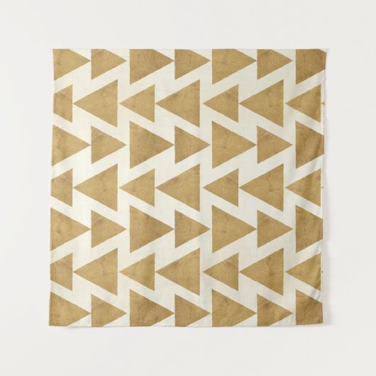 Geo-stap buitenshuis | Gold Geometric Pattern Wandkleed (Voorkant)