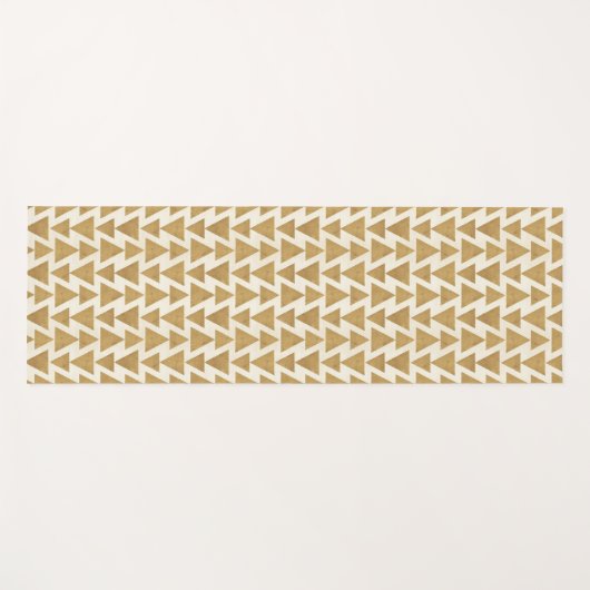 Geo-stap buitenshuis | Gold Geometric Pattern Yogamat (Voorkant (horizontaal))
