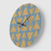 Geo-stap buitenshuis | Goud en blauw patroon Grote Klok (Hoek)