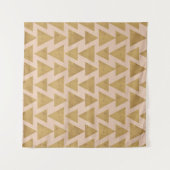 Geo-stap buitenshuis | Goud en koraal geometrisch Wandkleed (Voorkant)