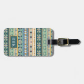 Geo-stap buitenshuis | Indiaas Patroon Bagagelabel (Voorkant horizontaal)