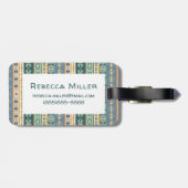 Geo-stap buitenshuis | Indiaas Patroon Bagagelabel (Achterkant horizontaal)