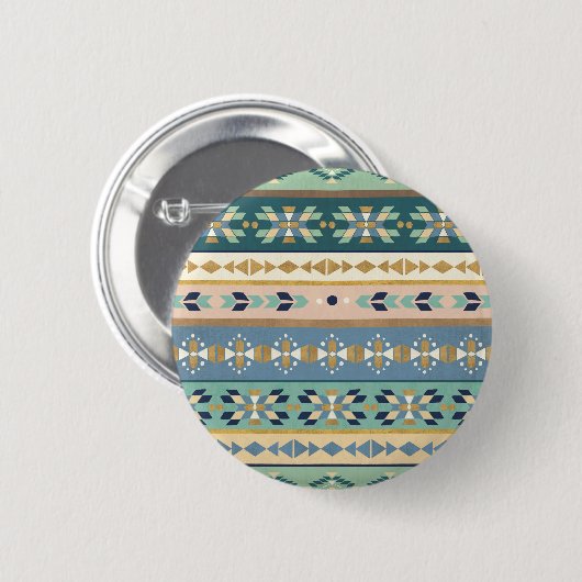 Geo-stap buitenshuis | Indiaas Patroon Ronde Button 5,7 Cm (Voorkant /achterkant)