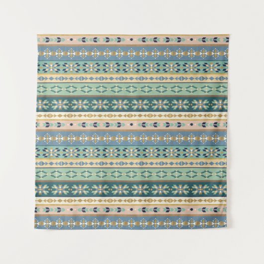 Geo-stap buitenshuis | Indiaas Patroon Wandkleed (Voorkant (horizontaal))