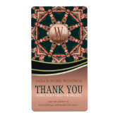 Geo Star Monogram Dank u Sticker Labels (Voorkant)