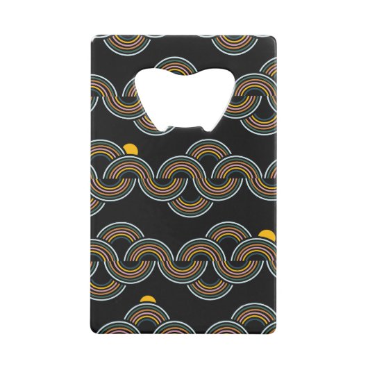 Geo Stripe: Trendy design Creditkaart Flessenopener (Voorkant)