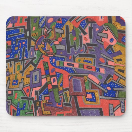 "Geo Tech" Abstracte Mousepad Muismat (Voorkant)