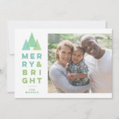 Geo Trees Modern Minimal Vakantie Kerstmis Feestdagenkaart (Voorkant)