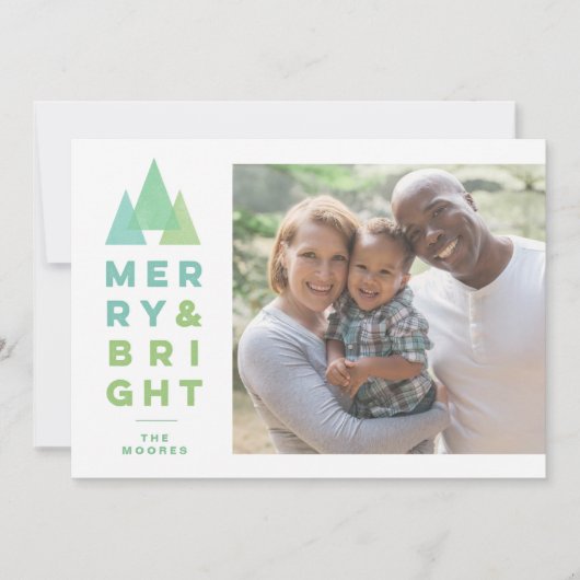 Geo Trees Modern Minimal Vakantie Kerstmis Feestdagenkaart (Voorkant)